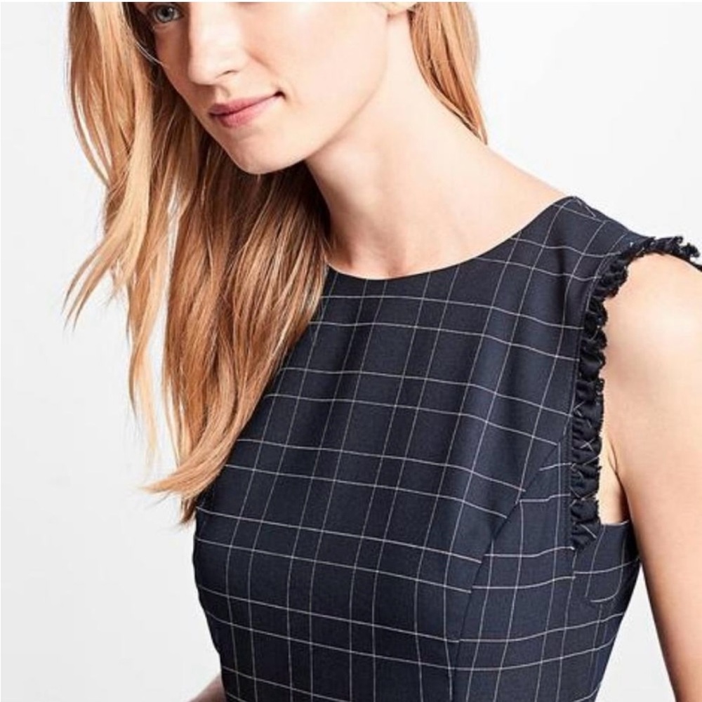 NWT Brooks Brothers Navy Windowpane Dress